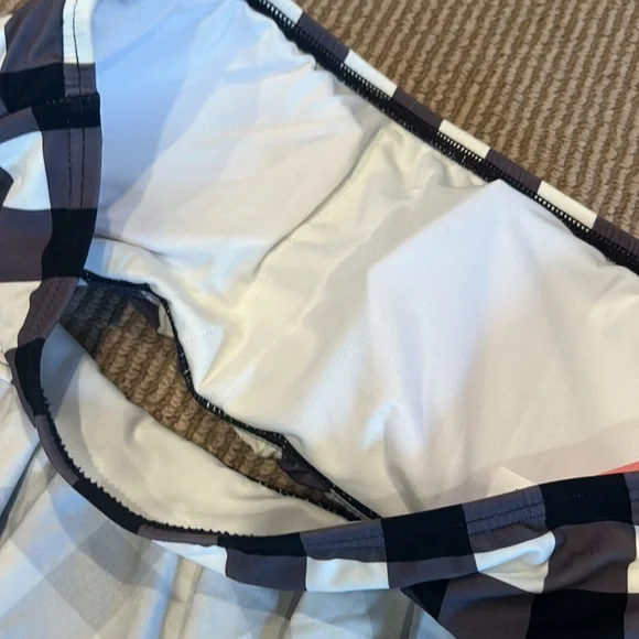 NWT KATE SPADE Black and White Checkered Bandeau ruffle Bikini set - Picture 9 of 10